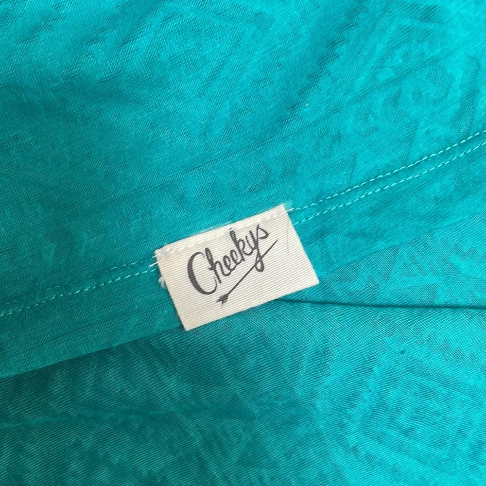 NWT Cheekys teal Southwest burn out shirt - Picture 5 of 6
